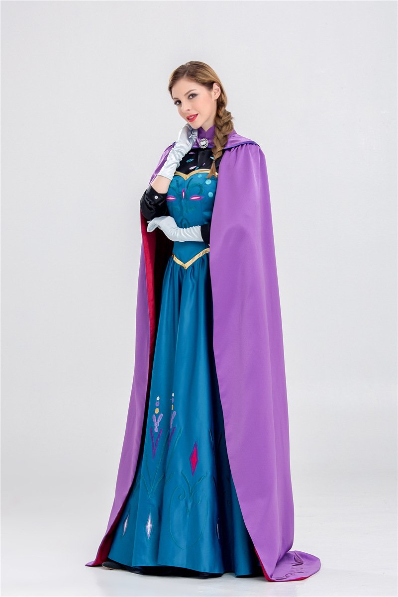 Frozen Princess Anna Dress Costumes Halloween Cosplay Suit