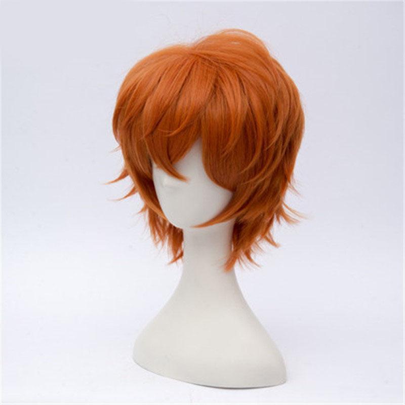 Short Orange Curly Cosplay Wig - High Temperature Fiber