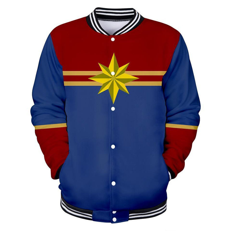 Captain Marvel Jacket - Carol Danvers Baseball Jacket CSOS911