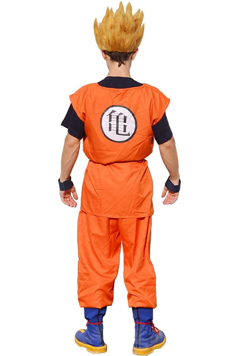 Men's Saiyan Cosplay Costume Top Pants with Belt