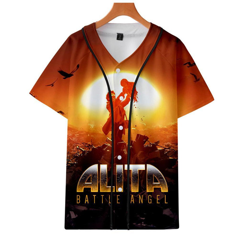 AlitaT-Shirt - Battle Angel Graphic Button Down T-Shirt CSOS994