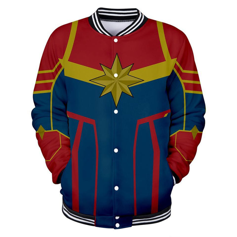 Captain Marvel Jacket - Carol Danvers Baseball Jacket CSOS909