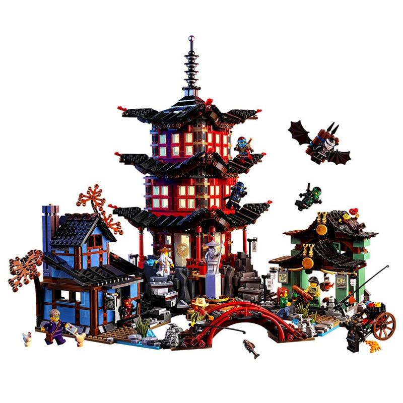Diy Ninja Temple of Airjitzu Ninjagoes Smaller Version Building Blocks Set Compatible with Legoinglys Toy for Kids Bricks