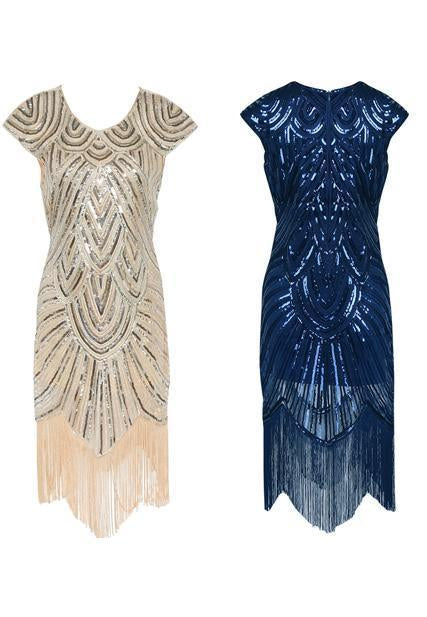Sequined Fringed Woven Party Dress