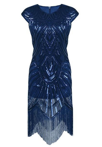 Sequined Fringed Woven Party Dress