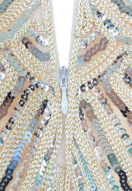 Sequined Fringed Woven Party Dress