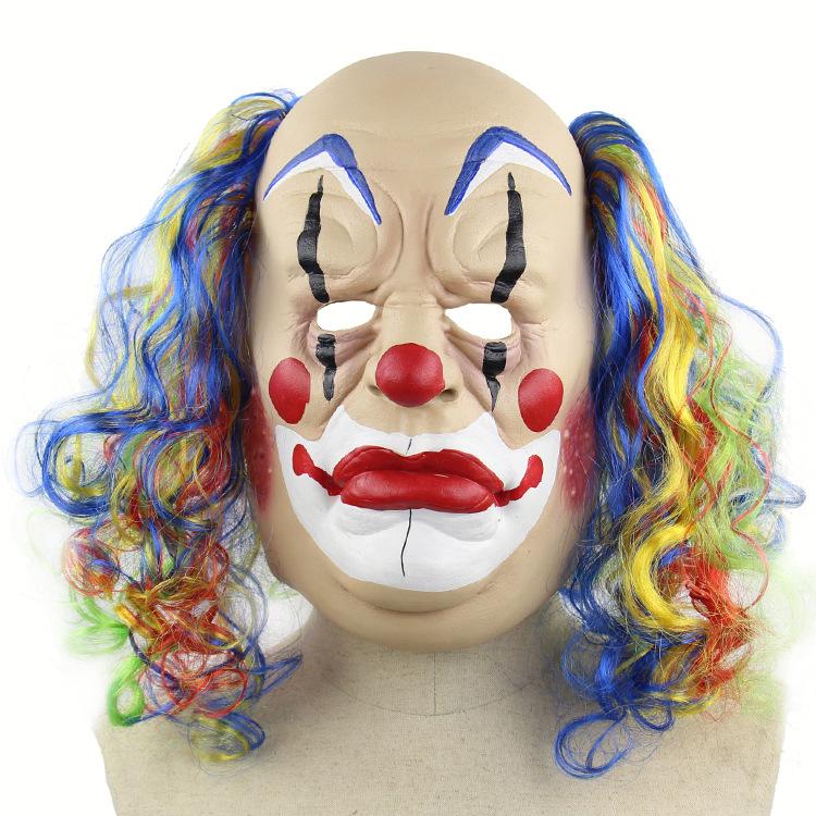 Curls Joker Halloween Party Mask Circus Clown Latex Masks