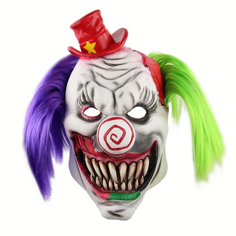 Halloween Party Joker Mask Red Hat Clown Latex Masks
