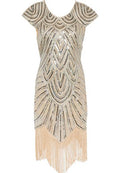 Sequined Fringed Woven Party Dress