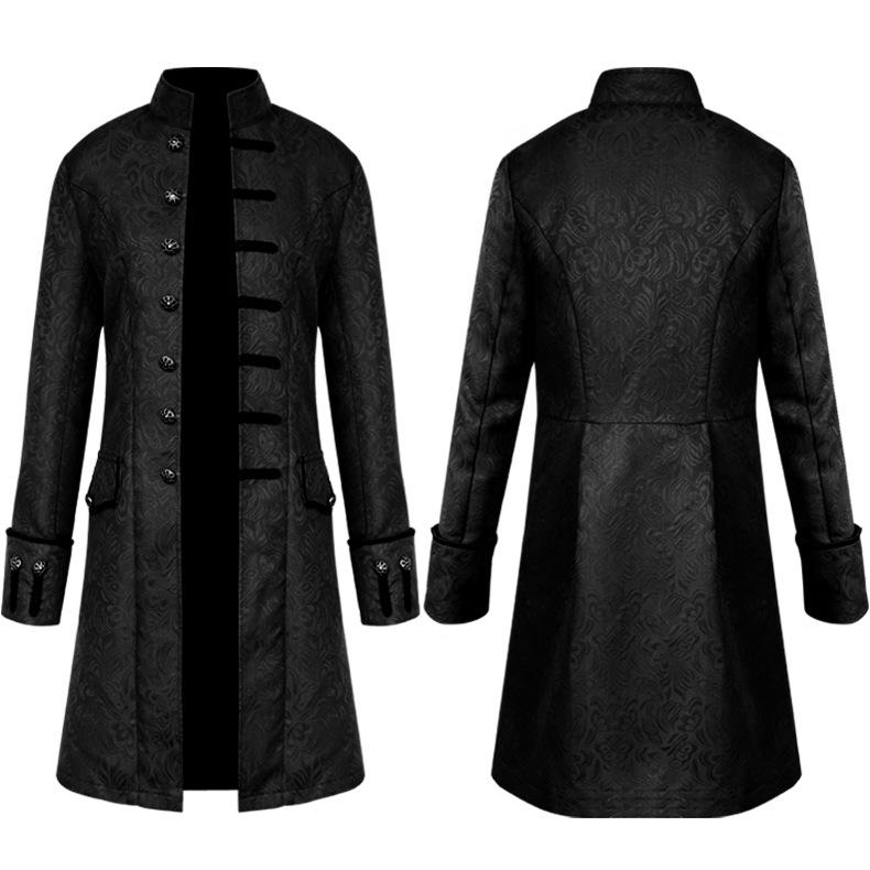 Steam Age Men Long Coat Punk Retro Overcoat Costume
