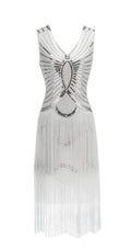 Hand Beaded Tassel  Sequined Sleeveless  Retro Dress