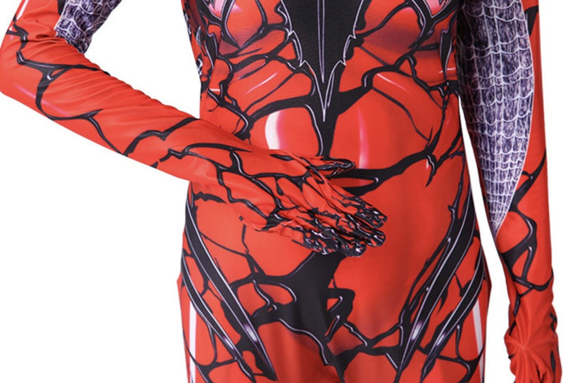 Superhero Halloween Cosplay Venom And Spiderman Mix Style Jumpsuit For Girls