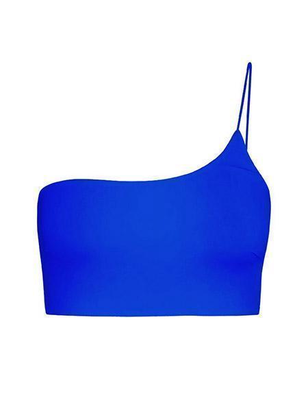 Finley Asymmetric Strap Bikini Bikini Sets Bright Blue