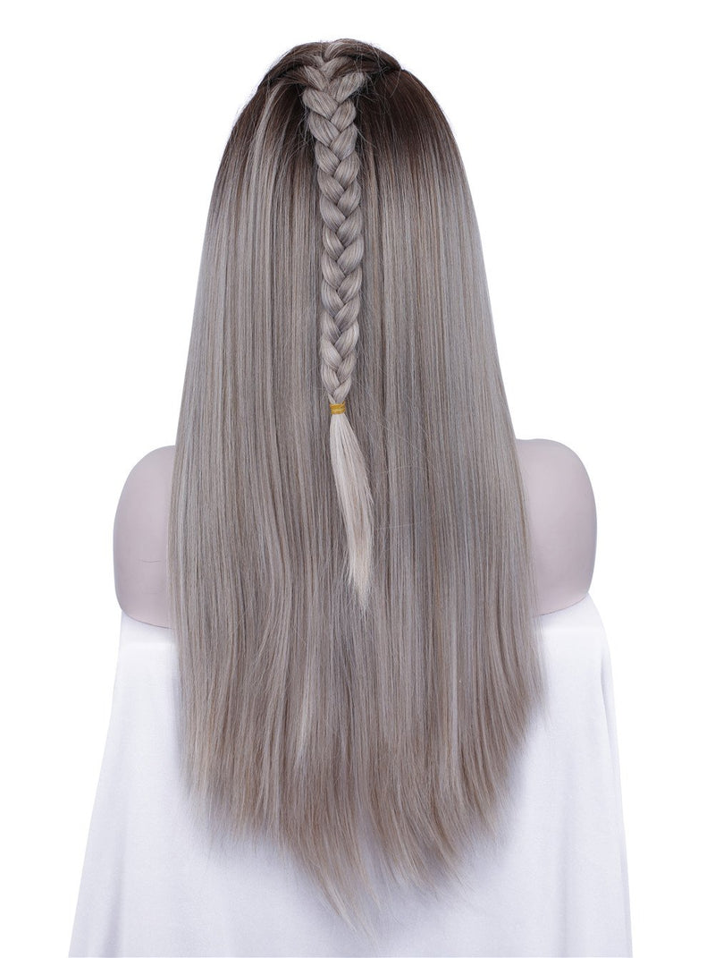 Premium Wig - Trendy Yellow Grey Ombre Lace Front