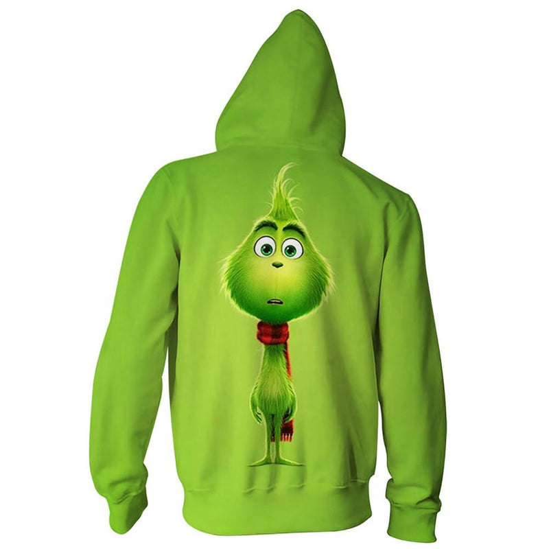Grinch Hoodie - The Grinch Zip Up Hooded Sweatshirt CSSG005