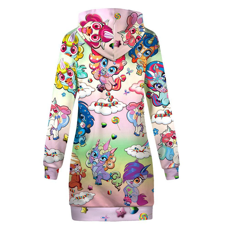 Rainbow Unicorn Hoodie Dress