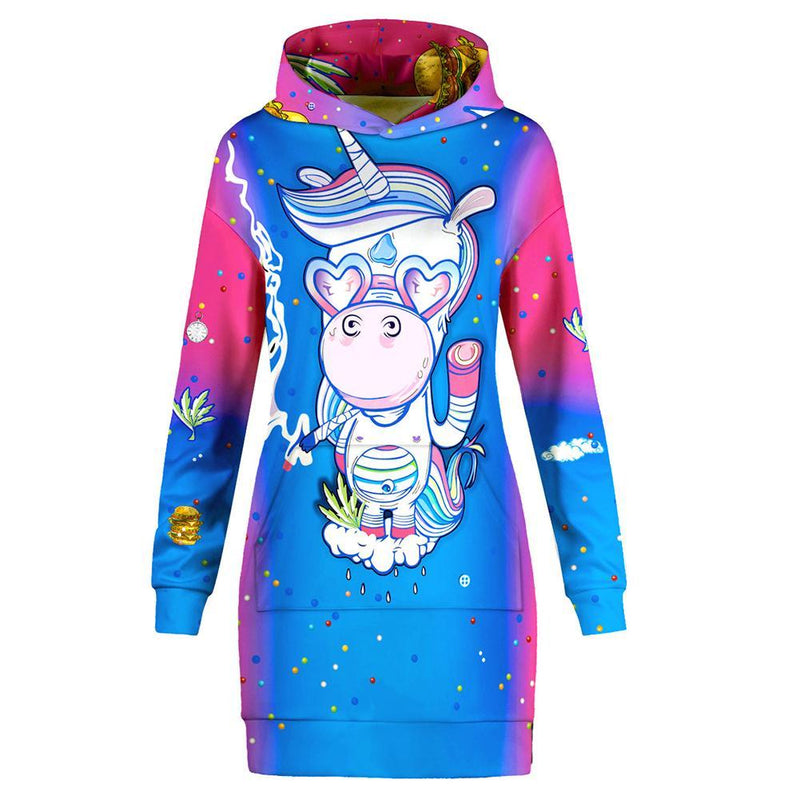 Glasses Unicorn Hoodie Dress