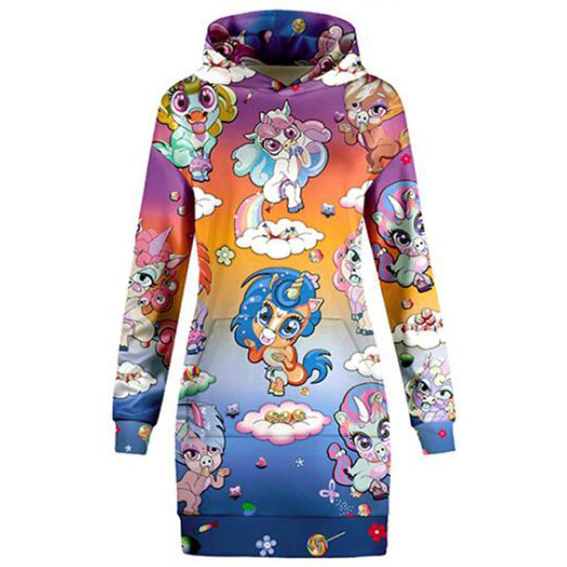 Rainbow Unicorns Hoodie Dress