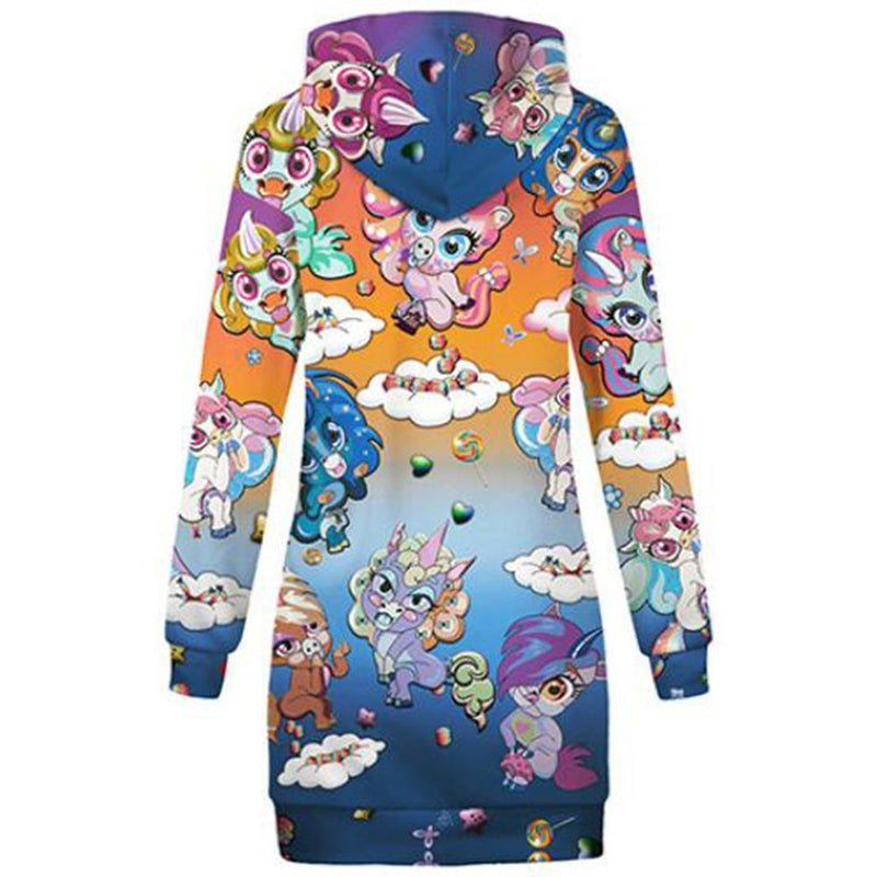 Rainbow Unicorns Hoodie Dress