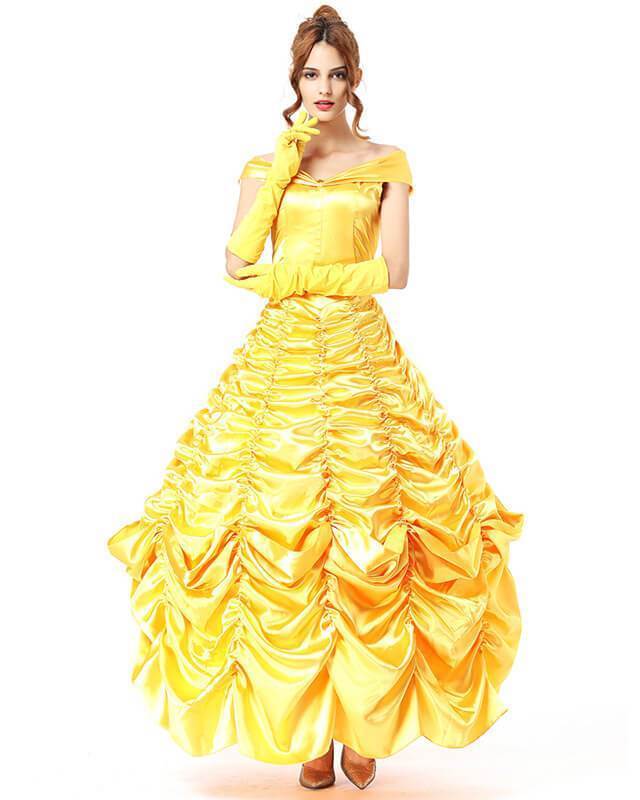 Belle Princess Ball Gown Beauty And The Beast Deluxe Halloween Costume