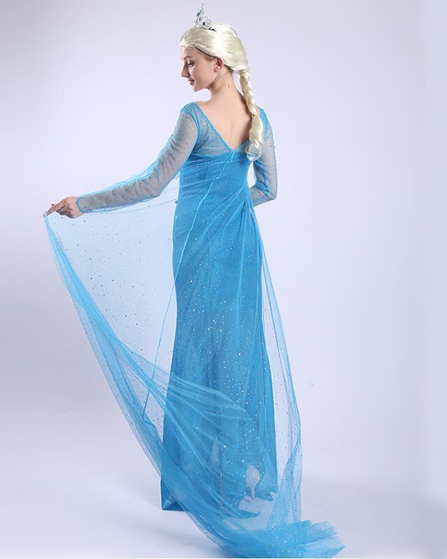 Adult Frozen Elsa Princess Gown Halloween Costume