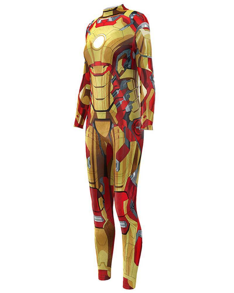 Iron Man Marvel Movie Bodysuit Fancy Womens Halloween Catsuit Costume