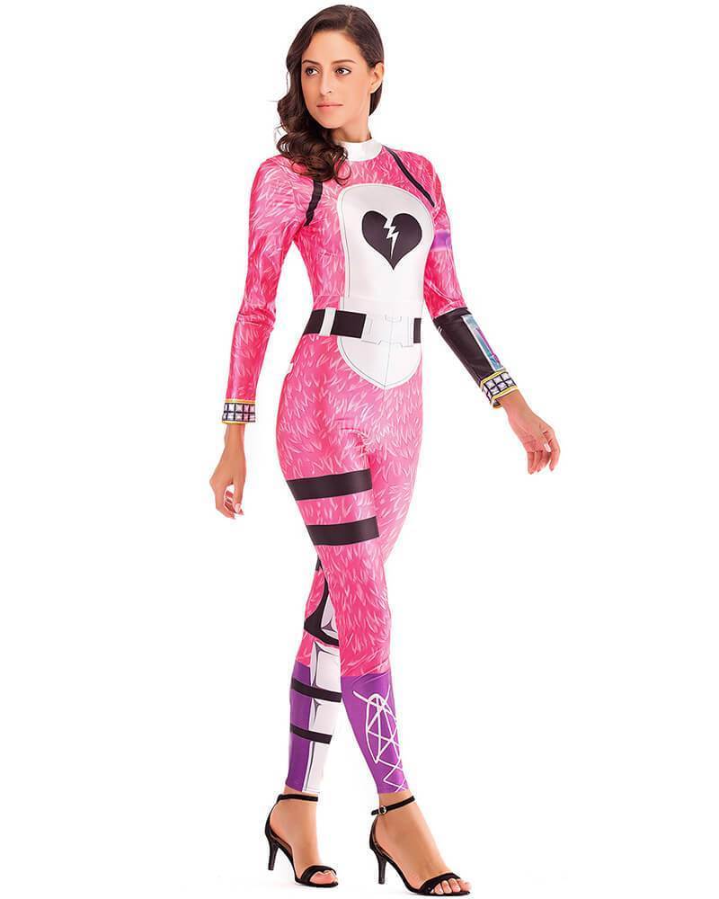 Fortnite Cuddle Team Leader Catsuit Womens Game Halloween Costume