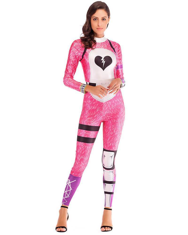 Fortnite Cuddle Team Leader Catsuit Womens Game Halloween Costume