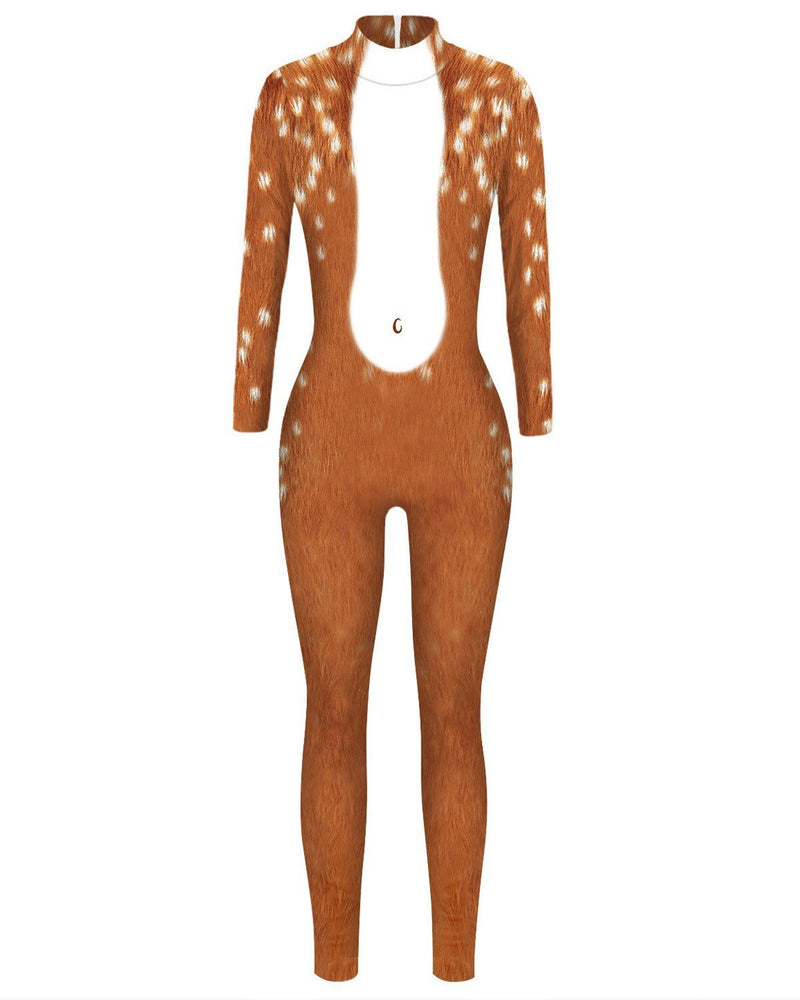 Adult Brown Lion Catsuit Womens Costume