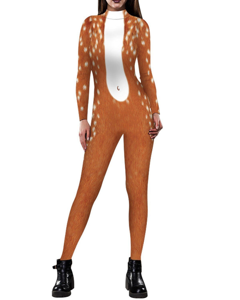 Adult Brown Lion Catsuit Womens Costume