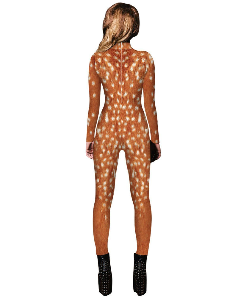 Adult Brown Lion Catsuit Womens Costume