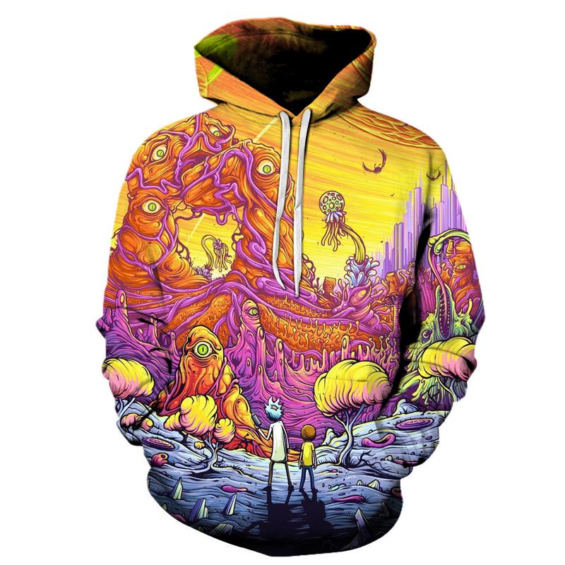 Camiseta De Rick and Morty Hoodies By jml2 Art 3D Unisex Sweatshirt Men Brand Hoodie Casual Tracksuit Pullover Anime Hoodie