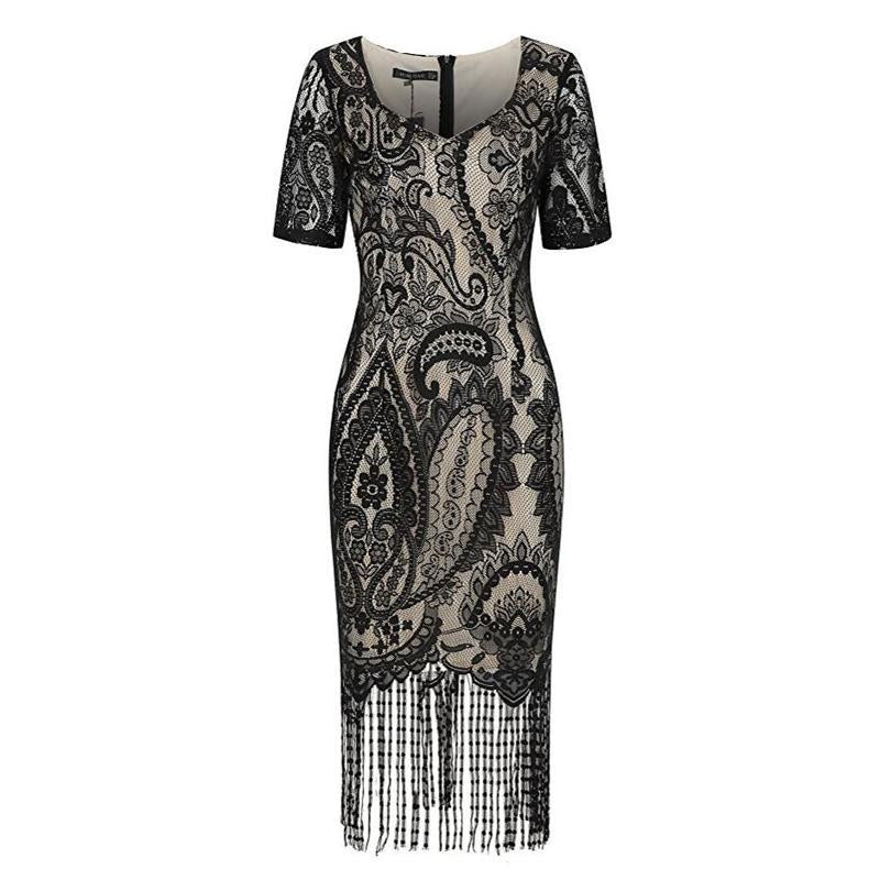 Short Sleeve Tassel Hem Hip Dress