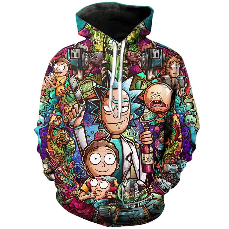 Camiseta De Rick and Morty Hoodies By jml2 Art 3D Unisex Sweatshirt Men Brand Hoodie Casual Tracksuit Pullover Anime Hoodie