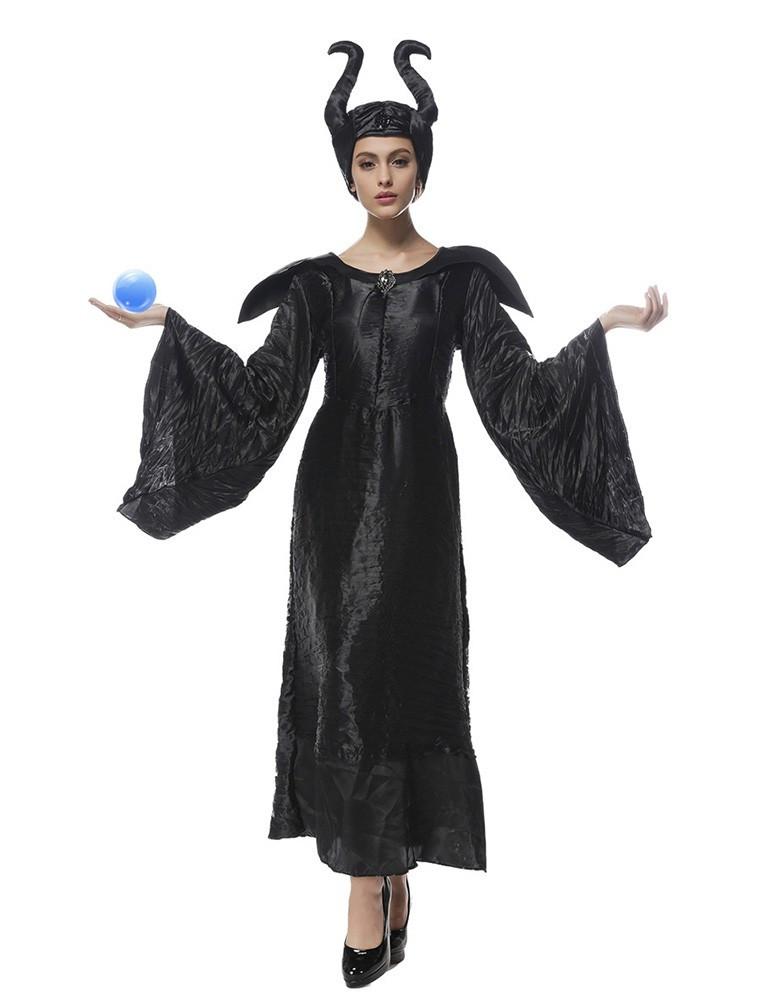 Maleficent Witch Black Womens Halloween Costume