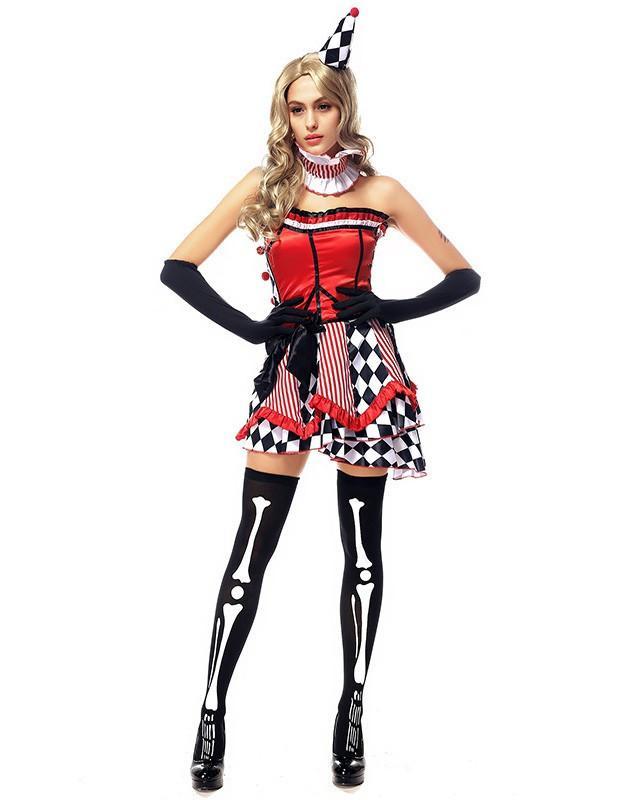 Funny Womens Circus Clown Fancy Halloween Costume