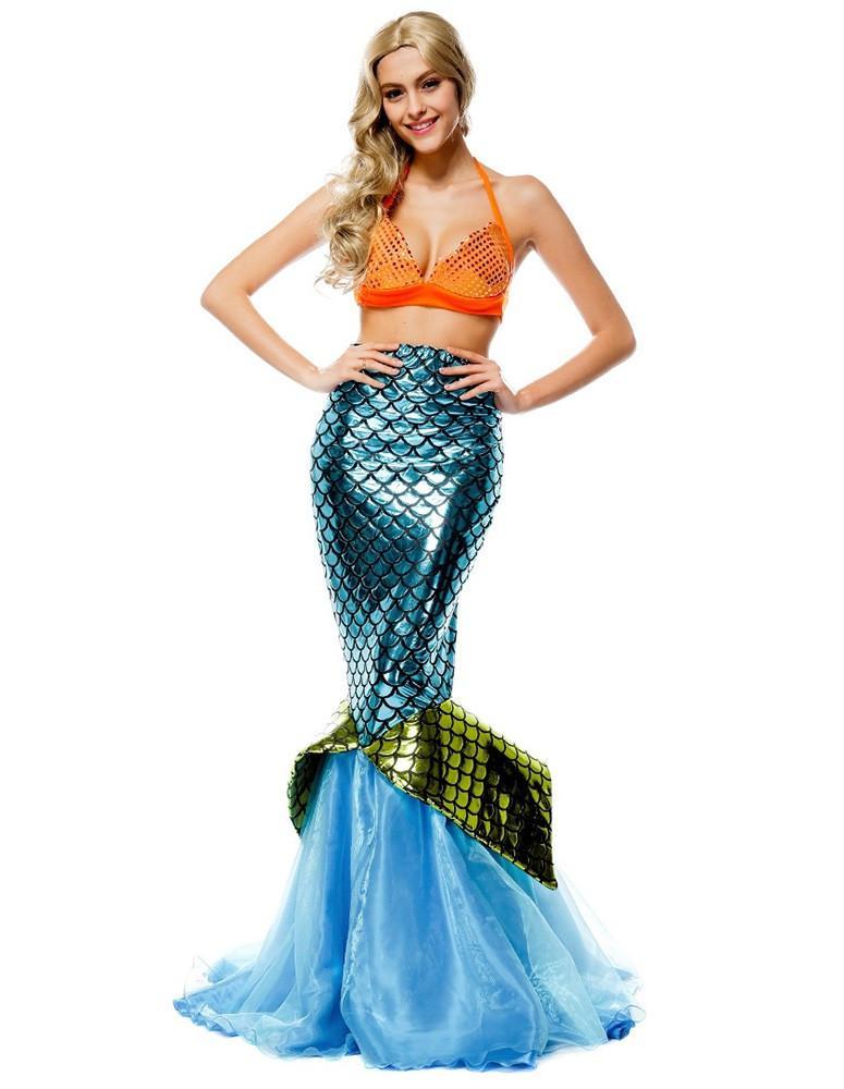 Sexy Female Halloween Blue Mermaid Costume