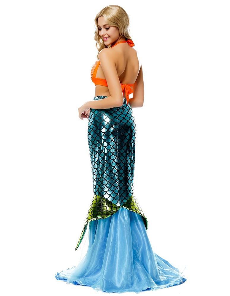 Sexy Female Halloween Blue Mermaid Costume