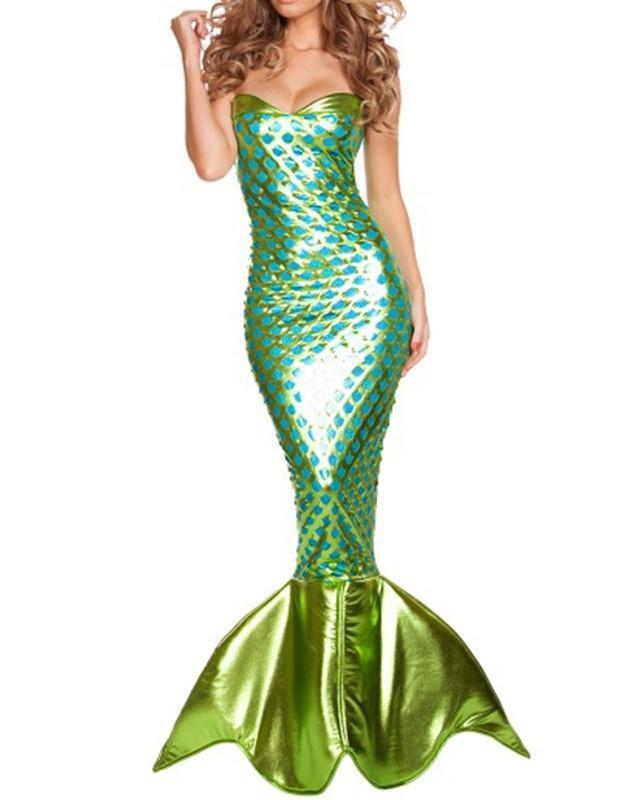 Womens Haute Green Mermaid Fancy Dress Halloween Costume