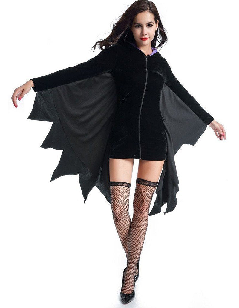 Adult Womens Bat Witch Vampire Halloween Costume