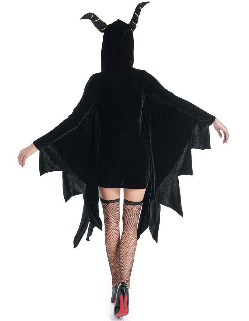Adult Womens Bat Witch Vampire Halloween Costume