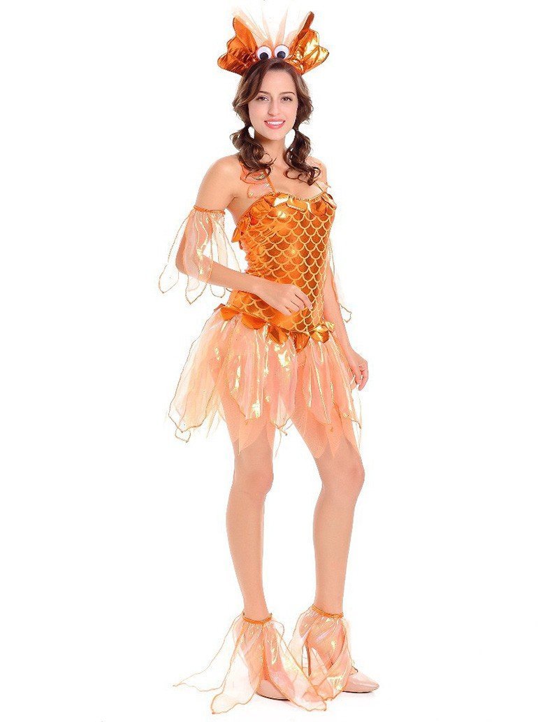 Sexy Goldfish Mermaid Female Halloween Costume