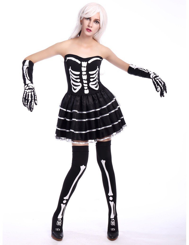 Skeleton Dress Womens Halloween Costume