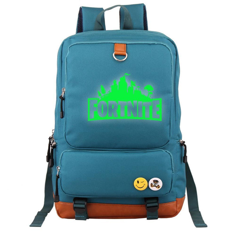 Game Fortnite 17" Canvas Student Backpack - Green Luminous CSSO099