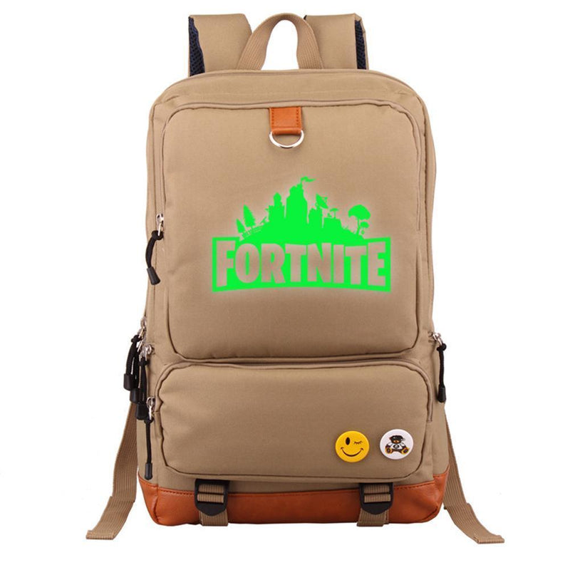 Game Fortnite 17" Canvas Student Backpack - Green Luminous CSSO099
