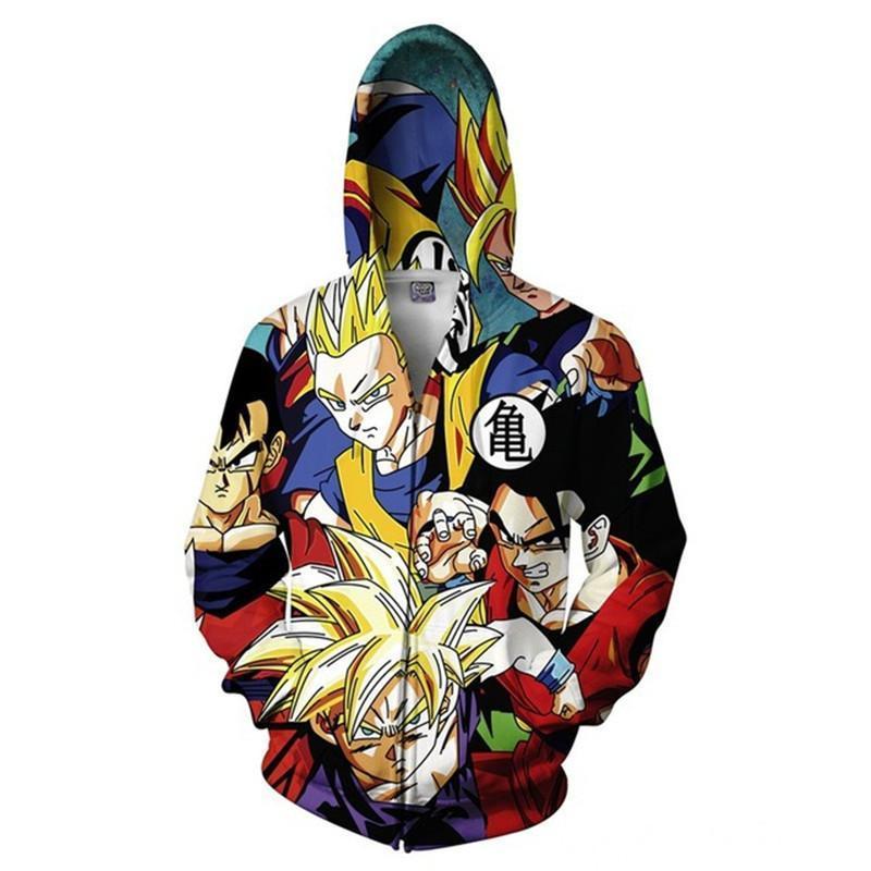 Dragon Ball Z Super Saiyan Zip Up Hoodie CSOS036