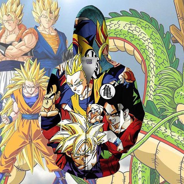 Dragon Ball Z Super Saiyan Zip Up Hoodie CSOS036