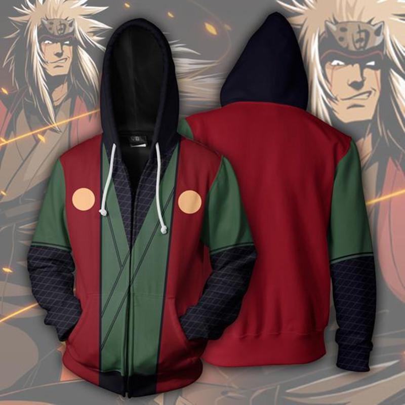 Naruto Hoodie- Jiraiya Sensei Zip Up Hoodie CSOS105