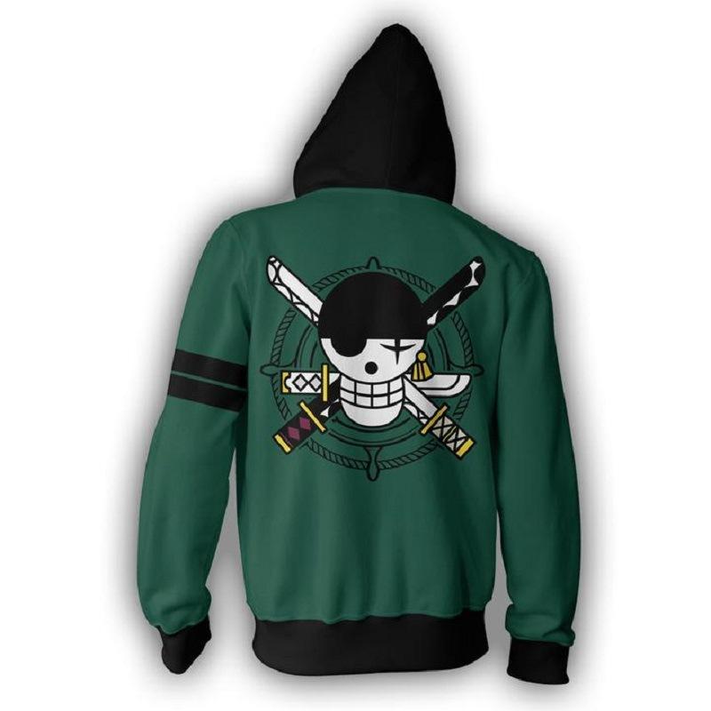 One Piece Hoodie - Roronoa Zoro Zip Up Hoodie CSOS311
