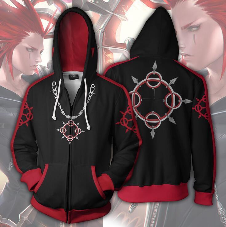 Kingdom Hearts Hoodie - Axel Zip Up Hoodie CSOS318